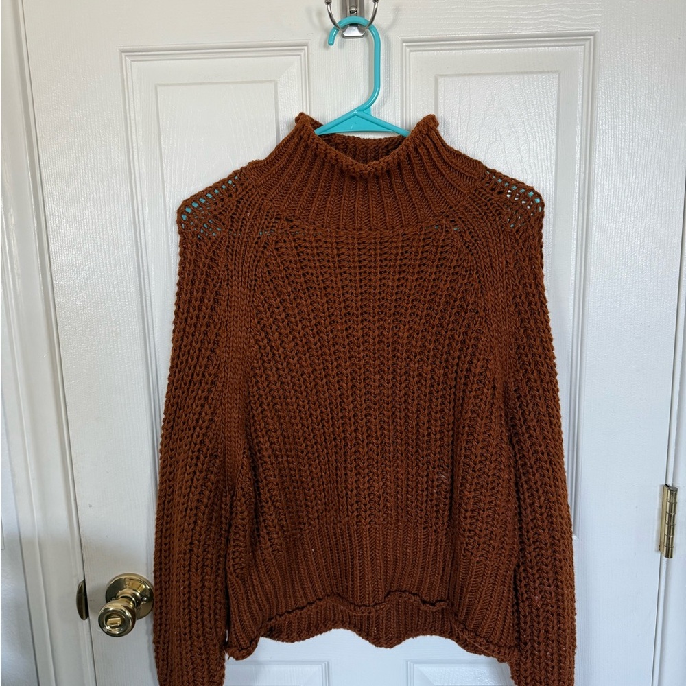 H&M chunky knit brown sweater